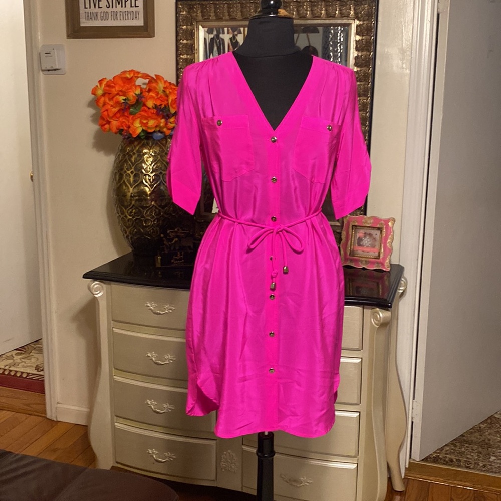 AMANDA UPRICHARD SIZE P GORGEOUS PINK WAIST TIE DRESS